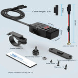 Universal Motorcycle USB Charger QC3.0 Handlebar Fast Charging Waterproof 12V Socket Adapter With Voltmeter Motorcycle Tools