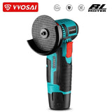 VVOSAI 12V Brushless Angle Grinder 19500RPM Electric Polishing Grinding Machine Mini Cordless Cutting Lithium Battery Power Tool