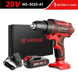 VVOSAI New 20V Cordless Drill Electric Screwdriver Mini Wireless Power Driver DC Lithium-Ion Battery 3/8-Inch 2 Speed Power Tool