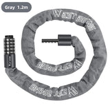 WEST BIKING 100-150cm Bicycle Chain Code Lock Safety 5 Digit Combination Anti-Theft Bicycle Motorcycle Lock E-bike Accessories