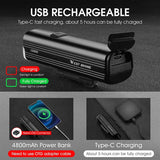 WEST BIKING 1000 Lumens Bicycle Front Light 4800mAh USB Rechargeable Power Bank Cycling Waterproof Flashlight Bike Accessories