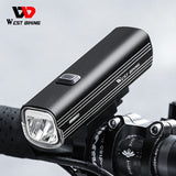 WEST BIKING 1000 Lumens Bicycle Front Light 4800mAh USB Rechargeable Power Bank Cycling Waterproof Flashlight Bike Accessories