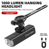 WEST BIKING 1000 Lumens Bicycle Front Light IP65 Waterproof Aluminum Alloy Headlights Type-C Charging Automatic Start And Stop