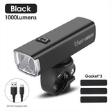 WEST BIKING 1000 Lumens Bicycle Front Light IP65 Waterproof Aluminum Alloy Headlights Type-C Charging Automatic Start And Stop