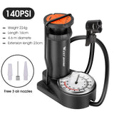 WEST BIKING 140 PSI Home Foot Pump With Gauge Bicycle Tire Basketball Inflatable Pool Inflator Presta Schrader Bike Accessories