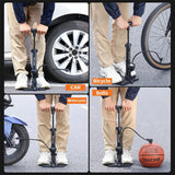 WEST BIKING 160PSI Bicycle Air Pump High Pressure Gauge Floor Pump Hidden Storage Handle Portable Tire Inflator Extension Hose