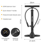 WEST BIKING 230PSI High Pressure Floor Pump With Air Gauge Foldable Base Tire Inflator Schrader/Presta Aluminum Alloy MTB Pump