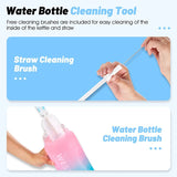 WEST BIKING 2L Fitness Water Bottle Gradient Color Cycling Running Sport Large Capacity Portable Bottle With Cleaning Cup Brush