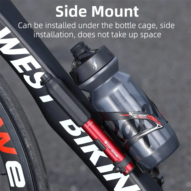 WEST BIKING 3 Color Bicycle Air Pump Portable Tire Inflator Schrader Presta Extension Hose Manual Air Compressor MTB Road Bike