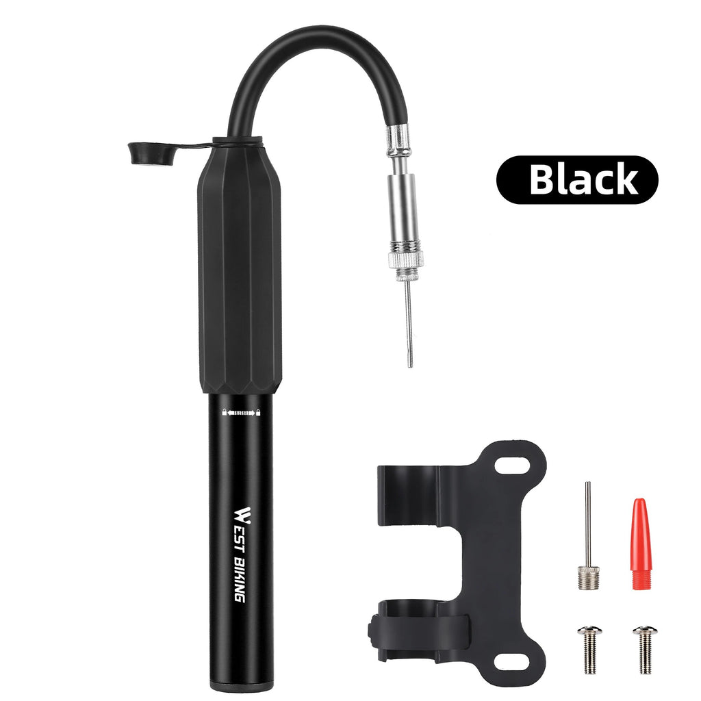 WEST BIKING 3 Color Bicycle Air Pump Portable Tire Inflator Schrader Presta Extension Hose Manual Air Compressor MTB Road Bike
