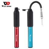 WEST BIKING 3 Color Bicycle Air Pump Portable Tire Inflator Schrader Presta Extension Hose Manual Air Compressor MTB Road Bike
