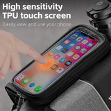 WEST BIKING 3 In 1 Bicycle Front Frame Bag Touch Screen Top Tube Phone Bag Bike Tool Holder Double Pouch Bag MTB Accessories