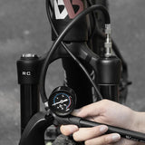 WEST BIKING 300PSI High Pressure Bicycle Air Fork Shock Pump With Gauge & Hose Portable Road Bike Tire Inflator MTB Accessories