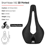 WEST BIKING 3D Printed Saddle Ultralight Comfortable Cycling Saddle Zoned Shock Absorption Seat Cushion Triathlon Racing Saddle