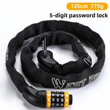 WEST BIKING 65-150cm Multi-length Bike Chain Lock 5 Digit Code Combination Anti-Theft Bicycle Lock Motorcycle Ebike Accessories
