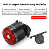 WEST BIKING AUTO Bicycle Rear Light Brake Sensor Crystal Taillights IP65 Waterproof Flash Light Type-C Charging Dual Bracket
