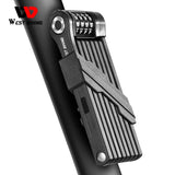 WEST BIKING Anti Theft Combination Lock Bicycle Folding Chain Lock Heavy Duty Safety Motorcycle MTB Road Bike Electric Bike Lock
