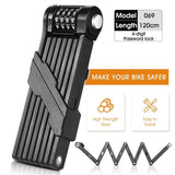 WEST BIKING Anti Theft Combination Lock Bicycle Folding Chain Lock Heavy Duty Safety Motorcycle MTB Road Bike Electric Bike Lock