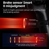 WEST BIKING Bicycle Rear Light Brake Sensor Red Blue Bike Flash Light USB Rechargeable High Visibility Aluminum MTB Taillights
