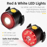 WEST BIKING Bicycle Rear Light Red White LED Flash Light IP64 Waterproof Warning Taillights USB Rechargeable Bike Accessories