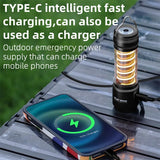 WEST BIKING Camping Lamp Rechargeable Multifunctional Tent Hanger Lantern Outdoor Table Lamp LED Flashlight Camping Supplies