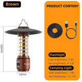 WEST BIKING Camping Lamp Rechargeable Multifunctional Tent Hanger Lantern Outdoor Table Lamp LED Flashlight Camping Supplies