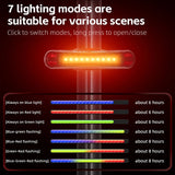 WEST BIKING Colorful Bicycle Rear Light Rechargeable Cycling LED Light Bar High Visibility USB Flash Taillights Bike Accessories