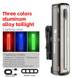WEST BIKING Colorful Bicycle Tail Light Aluminum Alloy USB Rechargeable LED Light Bar Portable Helmet Rear Light Bike Accessorie