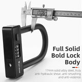 WEST BIKING Combination Bike U Lock Anti-Theft Heavy Duty Padlock For Motorcycle E-Bike Door With Retrievable Password Keys