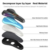 WEST BIKING Comfortable Bicycle Saddle Cover Road Bike Waterproof PU Leather Silicone Memory Foam MTB Shock Absorbing Seat Cover