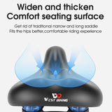 WEST BIKING Comfortable Painless Saddle MTB Urban Commuter Bike Ergonomic Men Prostatic Saddle Women Brown Shock Absorb Saddle