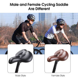 WEST BIKING Comfortable Painless Saddle MTB Urban Commuter Bike Ergonomic Men Prostatic Saddle Women Brown Shock Absorb Saddle