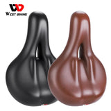 WEST BIKING Comfortable Painless Saddle MTB Urban Commuter Bike Ergonomic Men Prostatic Saddle Women Brown Shock Absorb Saddle