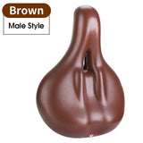 WEST BIKING Comfortable Painless Saddle MTB Urban Commuter Bike Ergonomic Men Prostatic Saddle Women Brown Shock Absorb Saddle