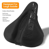 WEST BIKING Comfortable Wide Bicycle Saddle Cover Memory Foam MTB City Bike Seat Cover Breathable Non-Slip Bike Seat Cushion