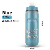 WEST BIKING Cycling Cold Water Insulated Bottle MTB Road Bike Thermal Bottle Racing Soft Squeeze Bottle Portable Gym Kettle