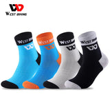 WEST BIKING Cycling Sports Socks Non-Slip Contrast Color Middle Tube Socks For Basketball Football Unisex Compression Socks