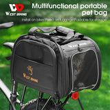 WEST BIKING Cycling Travel Trunk Bags For Pets Foldable Multifunctional Cat Dog Carrier Handbag Shoulder Bag MTB Bike Rear Bag