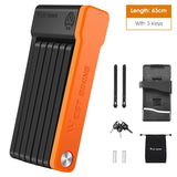 WEST BIKING Foldable Bicycle Lock Security Anti-theft Cycling Lock MTB Road Bicycle Accessories Scooter Electric Bike Chain Lock
