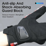 WEST BIKING Graffiti Motorcycle Gloves Anti Shock MTB Leather Gloves Full Finger Touch Screen Enduro Glove With Joint Protection