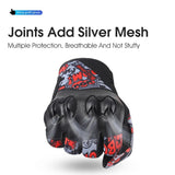 WEST BIKING Graffiti Motorcycle Gloves Anti Shock MTB Leather Gloves Full Finger Touch Screen Enduro Glove With Joint Protection