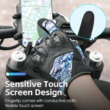 WEST BIKING Graffiti Motorcycle Gloves Anti Shock MTB Leather Gloves Full Finger Touch Screen Enduro Glove With Joint Protection
