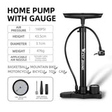 WEST BIKING High Pressure Bicycle Air Pump With Pressure Gauge 160 PSI Stainless Steel Floor Pump MTB Road Bike Tire Inflator