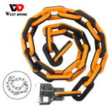WEST BIKING High Security Bike Chain Lock Waterproof Electric Scooter Motorcycle Lock Anti Theft Colorful Lock Ebike Accessories