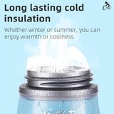 WEST BIKING Insulated Water Bottle Cycling Sport 620ML Portable MTB Road Bike Bottle Thermal Gym Fitness Running Soft Flask