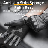 WEST BIKING Leather Motorcycle Gloves Men Outdoor Windproof Full Finger Touch Screen Gloves 3D Protection Punk Motocross Gloves