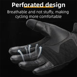 WEST BIKING Leather Motorcycle Gloves Men Outdoor Windproof Full Finger Touch Screen Gloves 3D Protection Punk Motocross Gloves