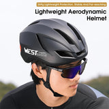 WEST BIKING Lightweight Aero Helmet Female Safety Helmet With LED Flash Light Men's MTB Road Bike Electric Scooter Helmet