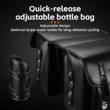 WEST BIKING Long Travel Cycling Pannier Bag Crazy Horse Leather Bike Cargo Waterproof Rear Double Side Bag With 2 Bottle Holder