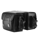 WEST BIKING Long Travel Cycling Pannier Bag Crazy Horse Leather Bike Cargo Waterproof Rear Double Side Bag With 2 Bottle Holder